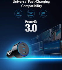 A Photo Of Anker PowerDrive III Duo 48W Car Charger 2 USB-C Port | AN.A2725H11.BK