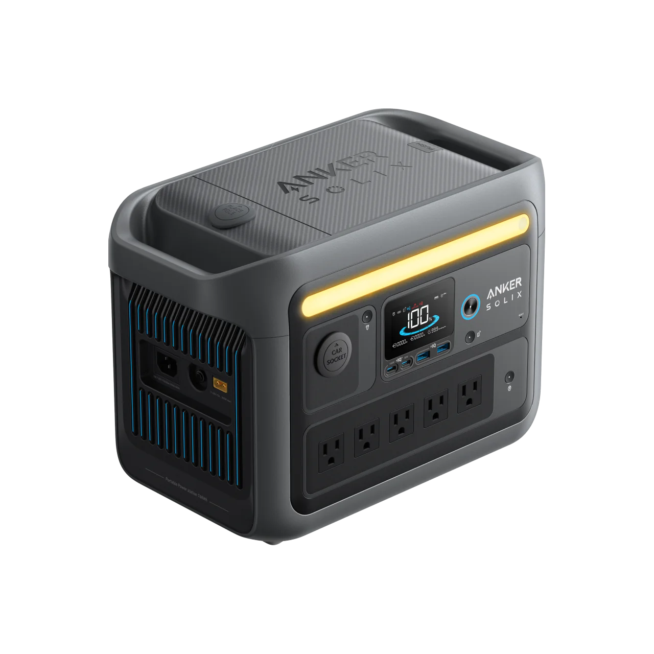 A Photo Of Anker SOLIX C800 Plus Portable Power Station - 768Wh | 1200W | AN.A17542A1.BK