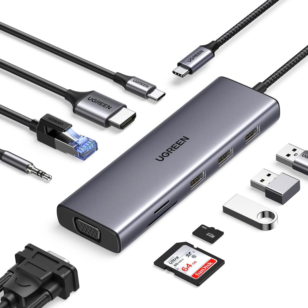 A Photo Of Ugreen USB C Hub, 10-in-1 USB-C Dongle | CM498