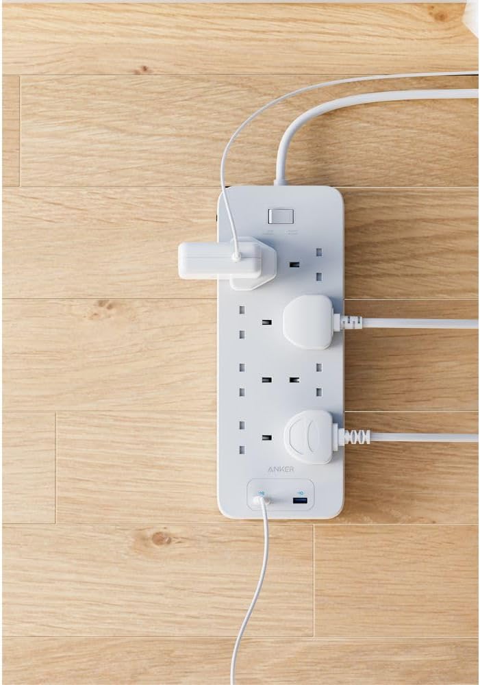 A Photo Of Anker 342 Power Strip - 1.8m Cable - White | AN.A9182K21.WT