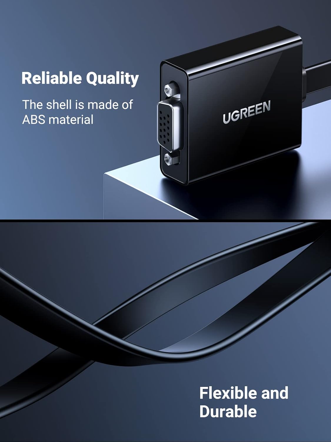 A Photo Of Ugreen Active HDMI to VGA Adapter with 3.5mm Audio Jack | MM103