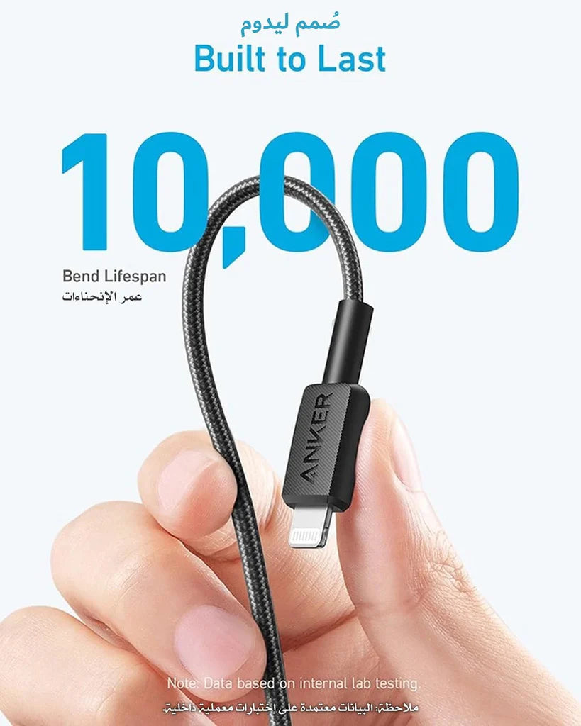 A Photo Of Anker 322 USB-C to Lightning Braided Cable