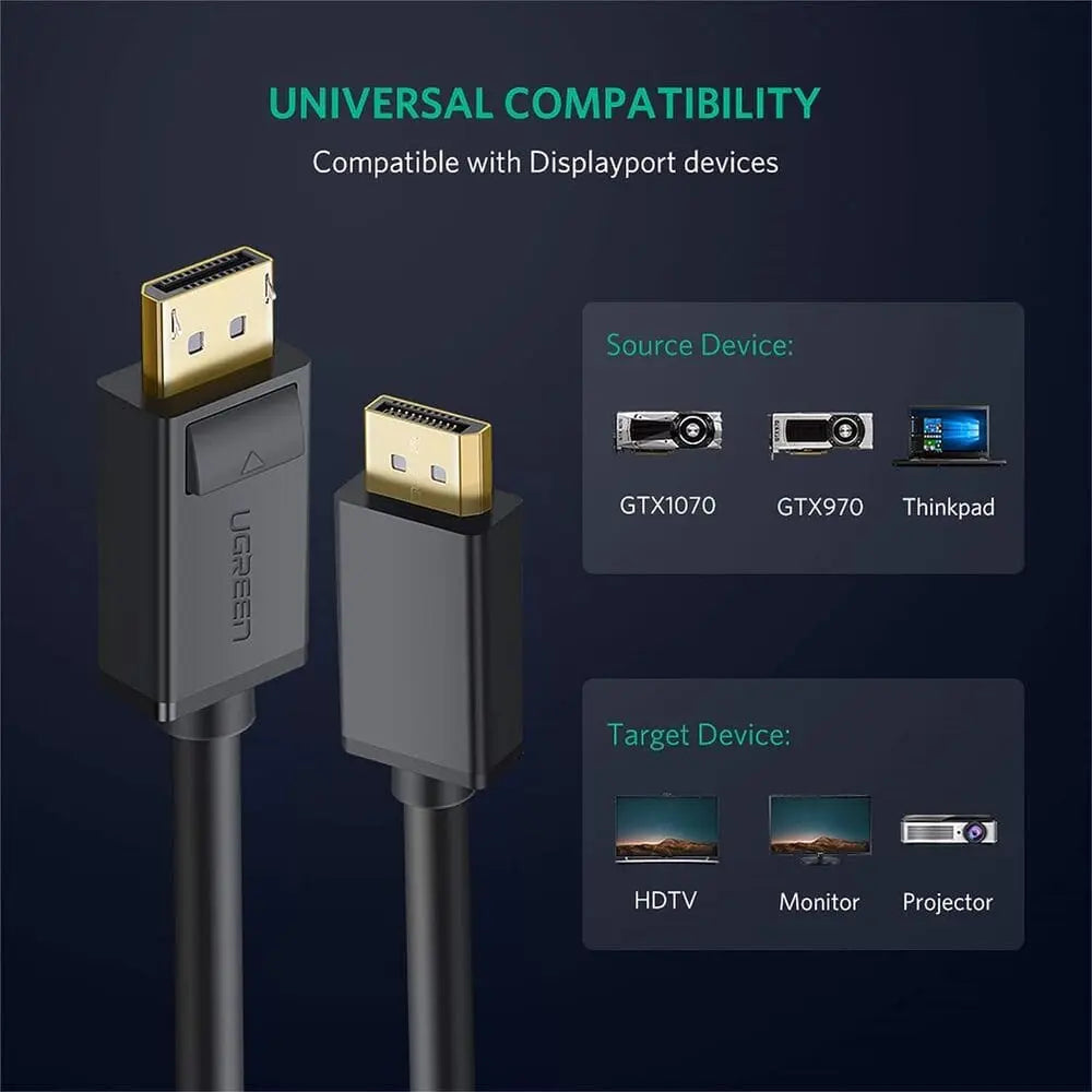 A Photo Of Ugreen Display Port Male To Male Cable | DP102