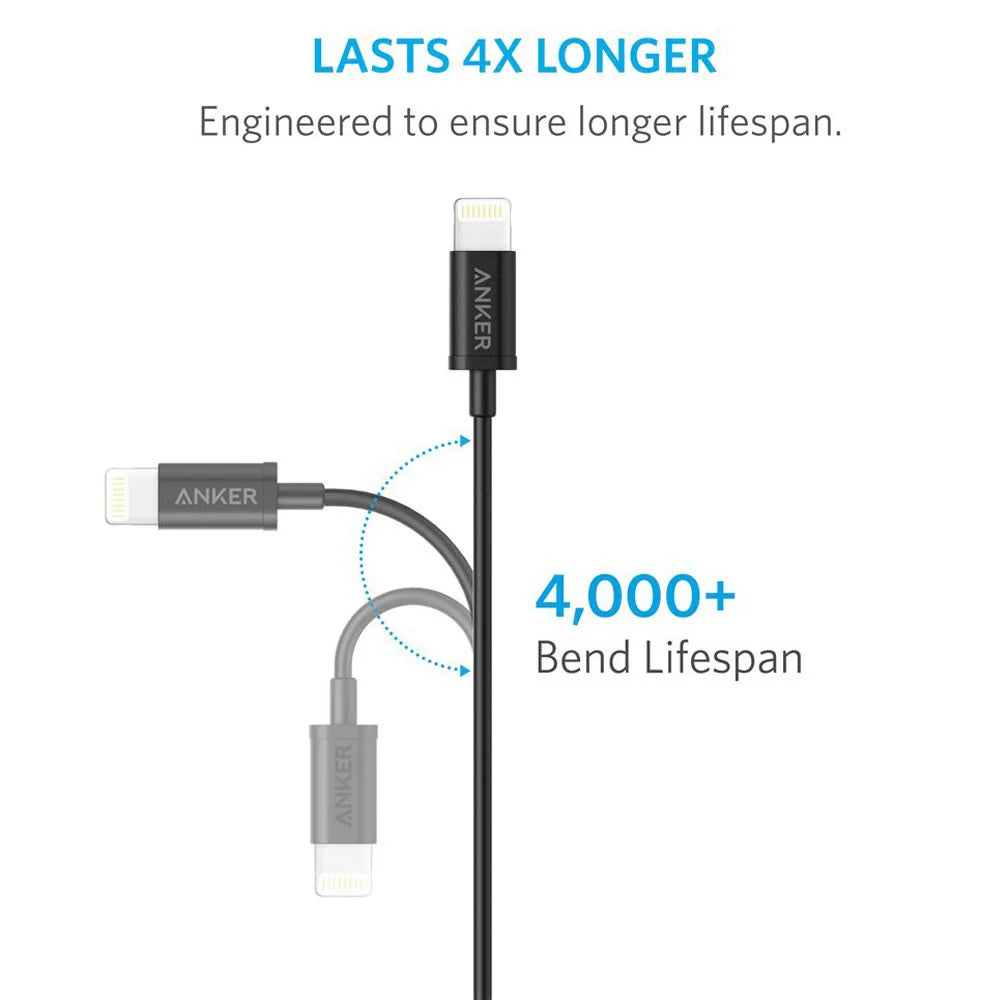 A Photo Of Anker Powerline Select+ Usb Cable With Lightning Connector 6ft | AN.A8013H12.BK