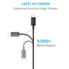 A Photo Of Anker Powerline Select+ Usb Cable With Lightning Connector 6ft | AN.A8013H12.BK