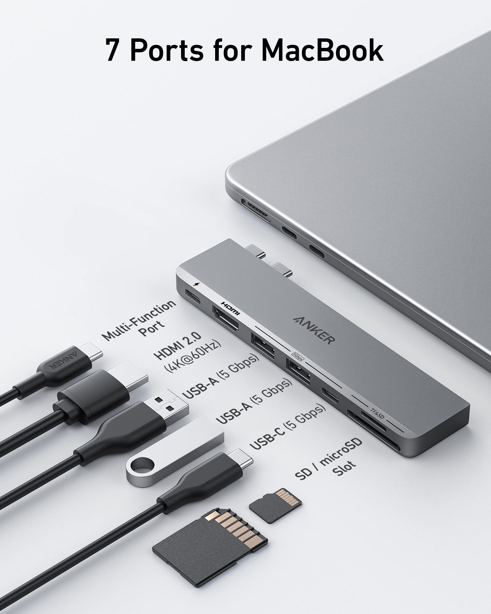 A Photo Of Anker 547 USB-C Hub (7-in-2, for MacBook) | AN.A8354HA1.BK