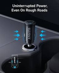 A Photo Of Anker 30W 2-Port (USA-A & USB-C) Car Charger | AN.A2741H11.BK