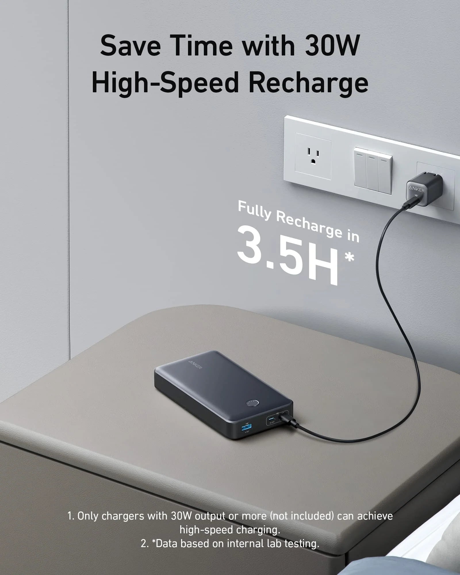 A Photo Of Anker 537 Power Bank (PowerCore 24K for Laptops) | AN.A1379H11.BK