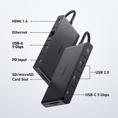 A Photo Of Anker 552 USB-C Hub (9-in-1, 4K HDMI) | AN.A8373H11.BK