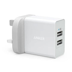 A Photo Of Anker PowerPort 24W 2-Port USB Charger White