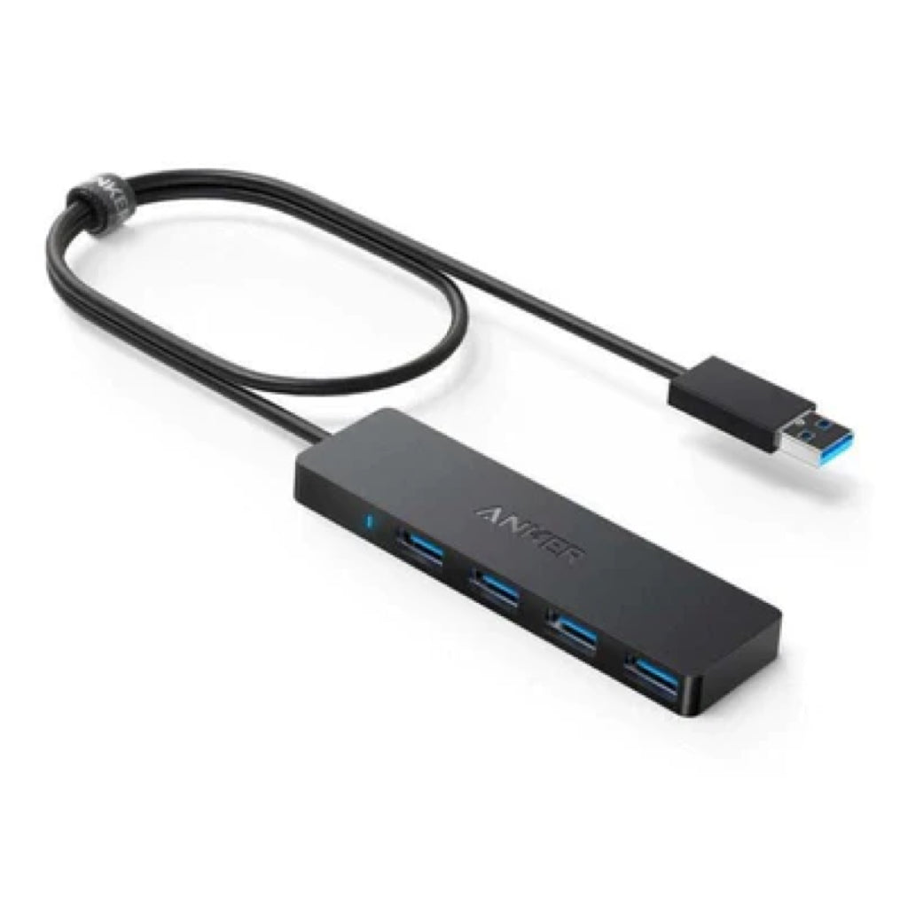 A Photo Of Anker Ultra-Slim 4-Port USB 3.0 Data Hub with 2 ft Cable | AN.A7516016.BK