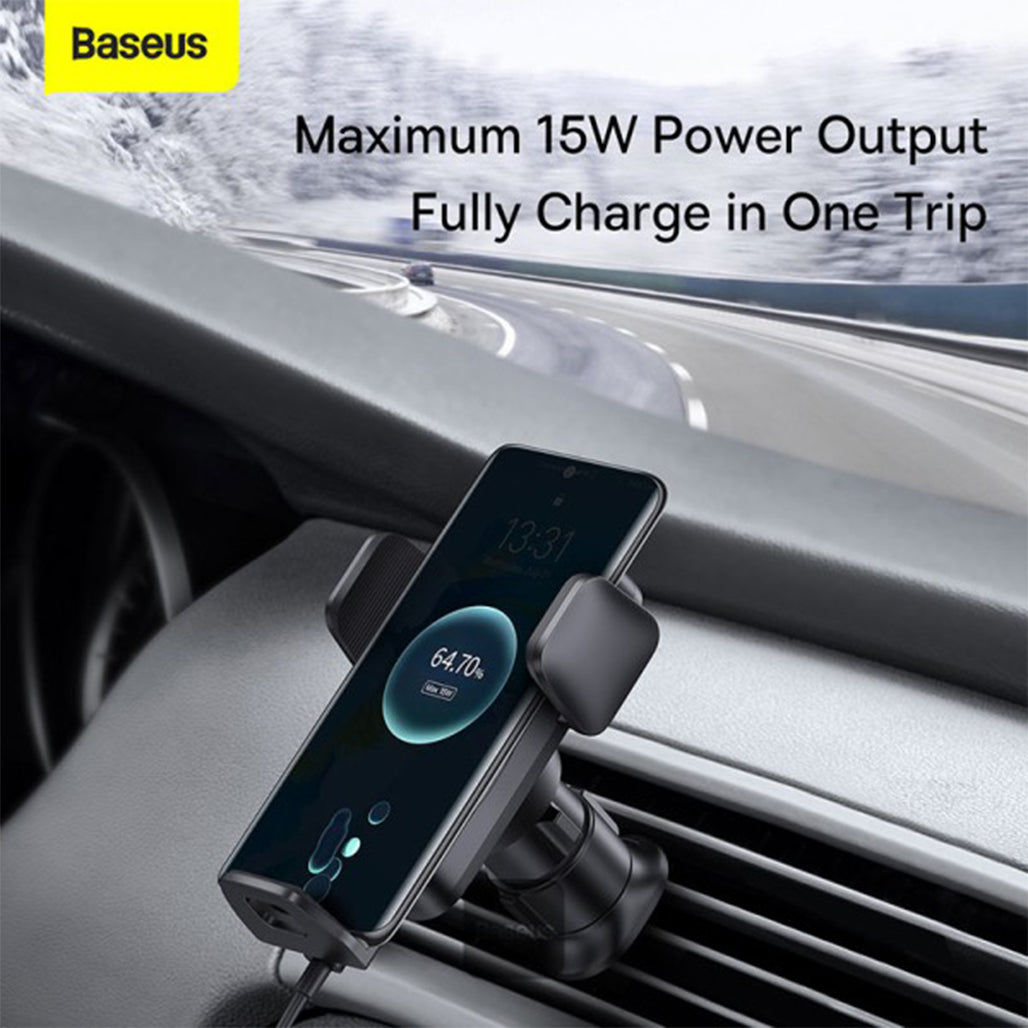 A Photo Of Baseus Wisdom Auto Alignment Car Air Vent Mount Wireless Charger (Qi - 15W)