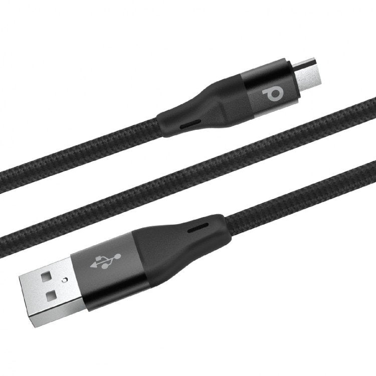 A Photo Of Braided Micro USB Cable 2.2M 2.4A (Aluminum) | PD-AMBR22-BK