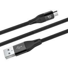 A Photo Of Braided Micro USB Cable 2.2M 2.4A (Aluminum) | PD-AMBR22-BK