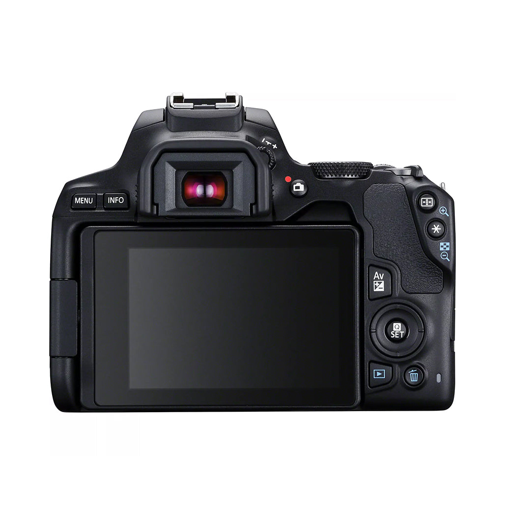 A Photo Of Canon EOS 250D DSLR Camera with EF-S 18-55mm DC III Lens Kit - 24.1MP, 4K UHD Video, Vari-Angle Touchscreen, Wi-Fi & Bluetooth Enabled