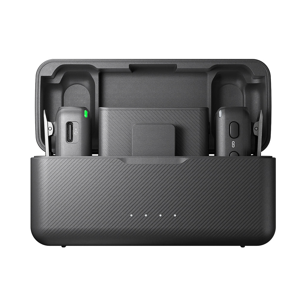 A Photo Of DJI Mic 2 - Pocket Size Pro Audio Wireless Microphone (2 TX + 1 RX + Charging Case)