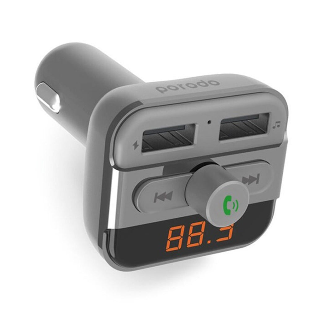 A Photo Of Porodo FM Transmitter and Fast Charging Car Charger 3.4 amp / 15 W | FMBT17