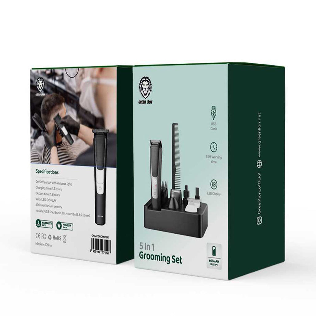 A Photo Of Green Lion 5 in 1 Grooming Set 600mAh | GN5N1GROMSTBK