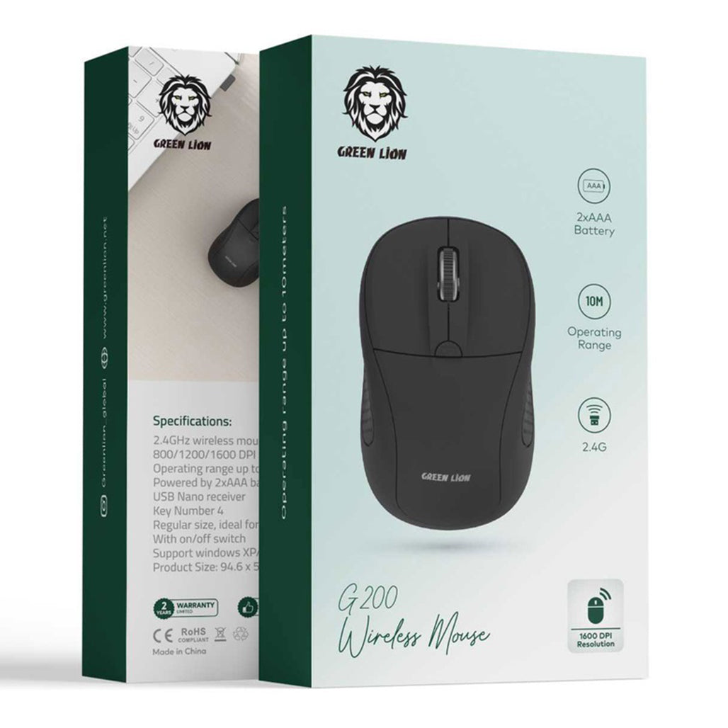 A Photo Of Green Lion G200 Wireless Mouse | GNM200BK