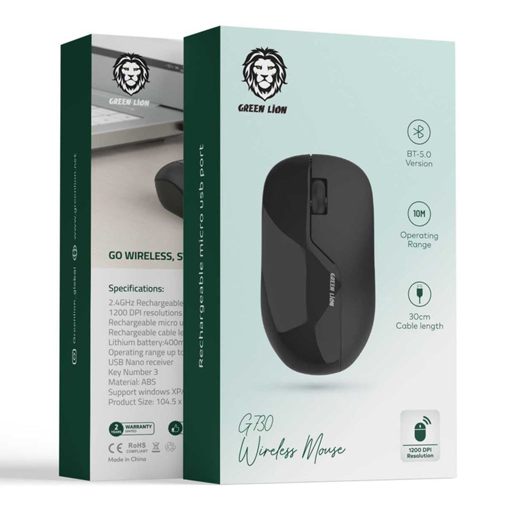 A Photo Of Green Lion G730 Wireless Mouse | GNREWIRMUSEBK