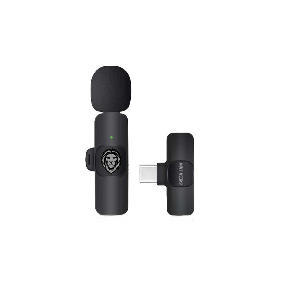 A Photo Of Green Lion Solo Wireless Microphone 3 Plugs 60mAh - Black | GNSOLOWMICBK