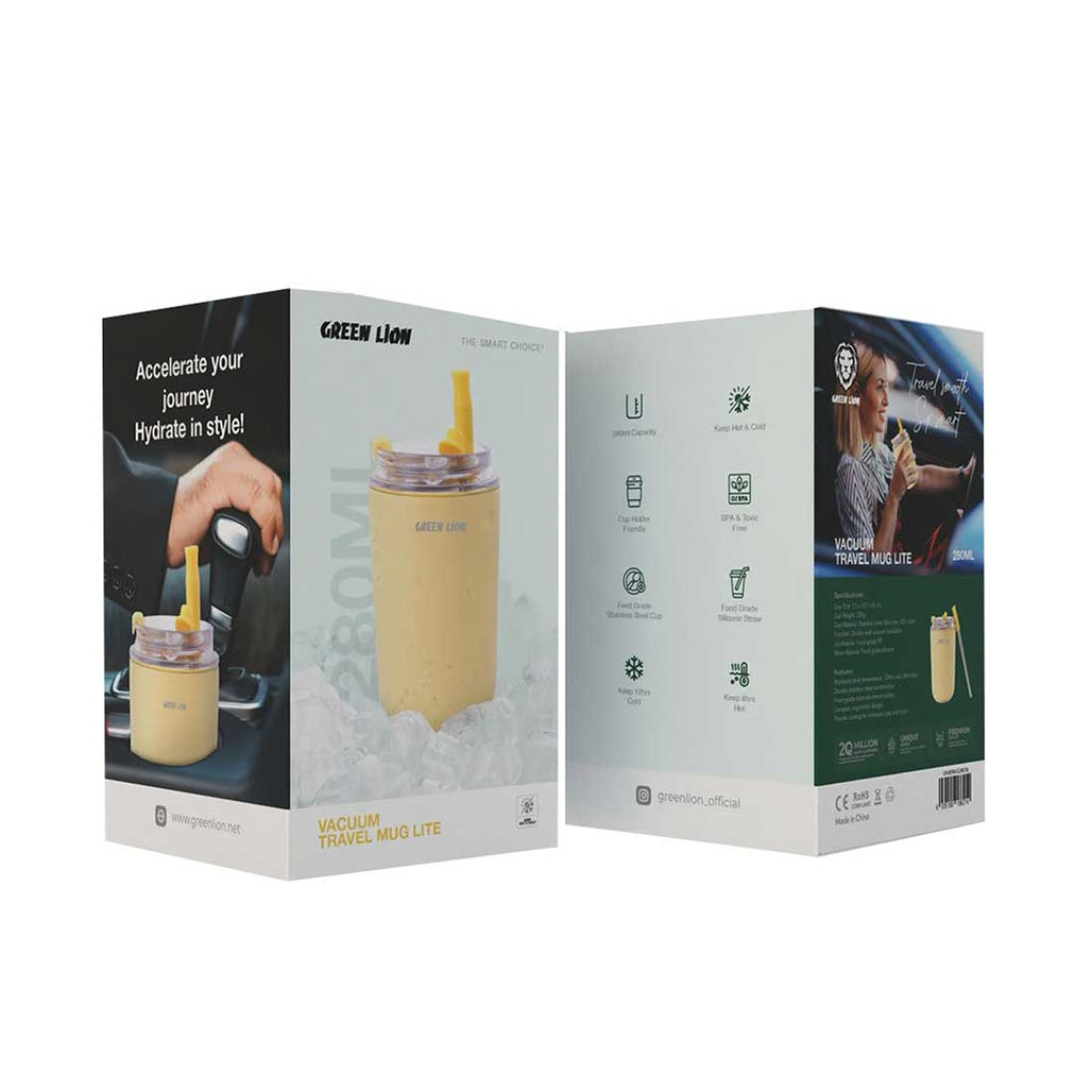 A Photo Of Green Lion Vacuum Travel Mug Lite 280 ML | GNVATMUG280CM