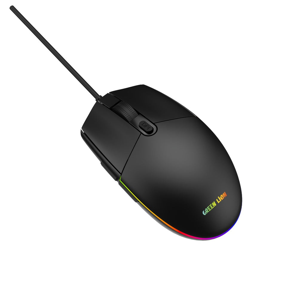 A Photo Of Green Lion Wired Gaming Mouse - Black | GNWM8WGMSEBK