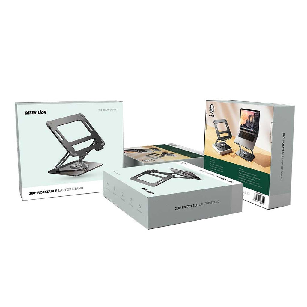 A Photo Of Green Lion 360 Rotatable Laptop Stand - Black | GN360LAPSDBK