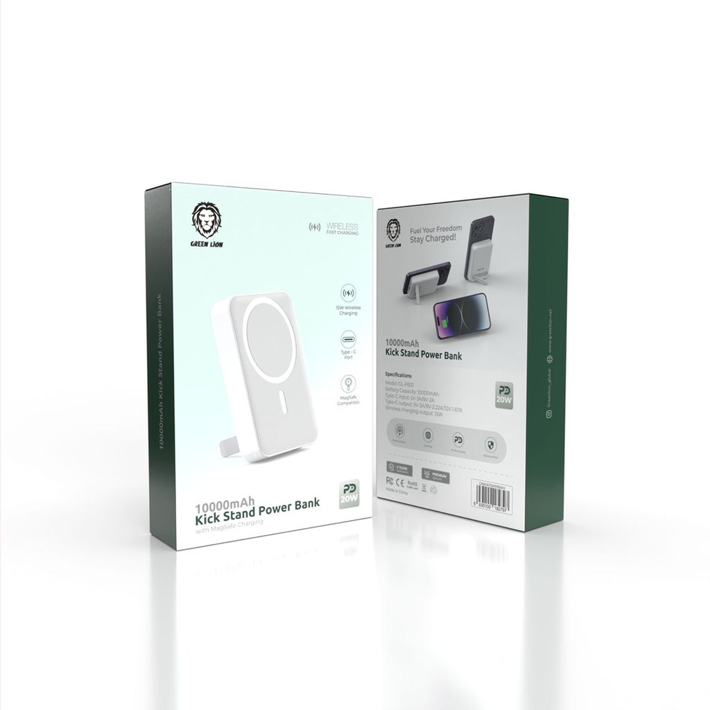 A Photo Of Green Lion Kick Stand Power Bank with Magsafe Charging 10000mAh PD 20W