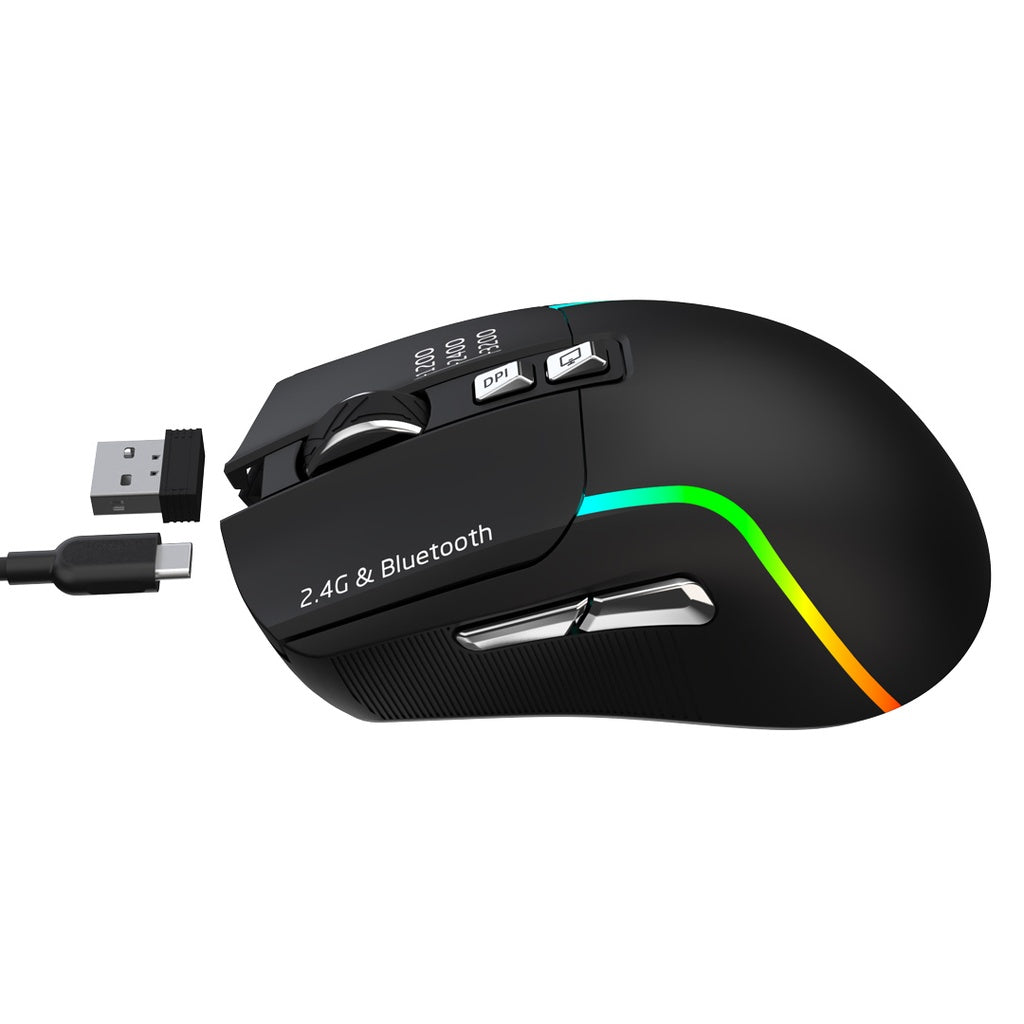 A Photo Of Green Lion Rechargeable Gaming Mouse - Black | GNRM5RGMSEBK