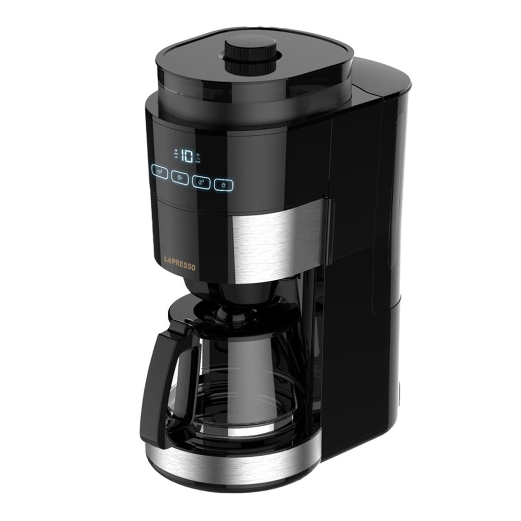 A Photo Of LePresso 1.2L 10-Cup Coffee Machine with Integrated Grinder & Warming Base – Black, BS Plug