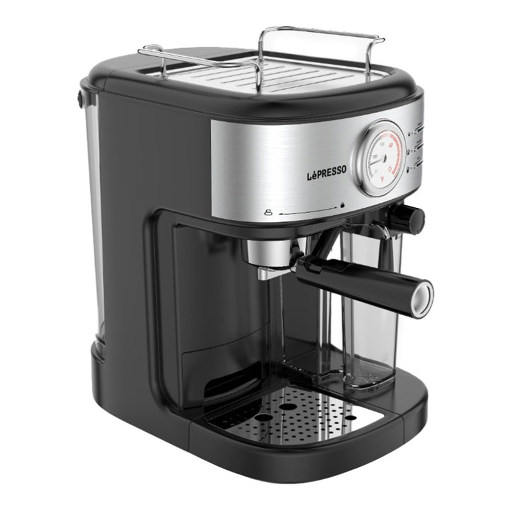 A Photo Of LePresso 20 Bar Espresso Machine with Capsule Filter & Milk Frother – 1050-1250W Black