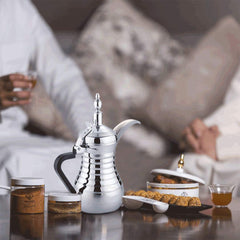 A Photo Of LePresso Automatic Arabic Coffee and Tea Dallah – 750ml Stainless Steel Kettle with Temperature Control and Overheat Protection