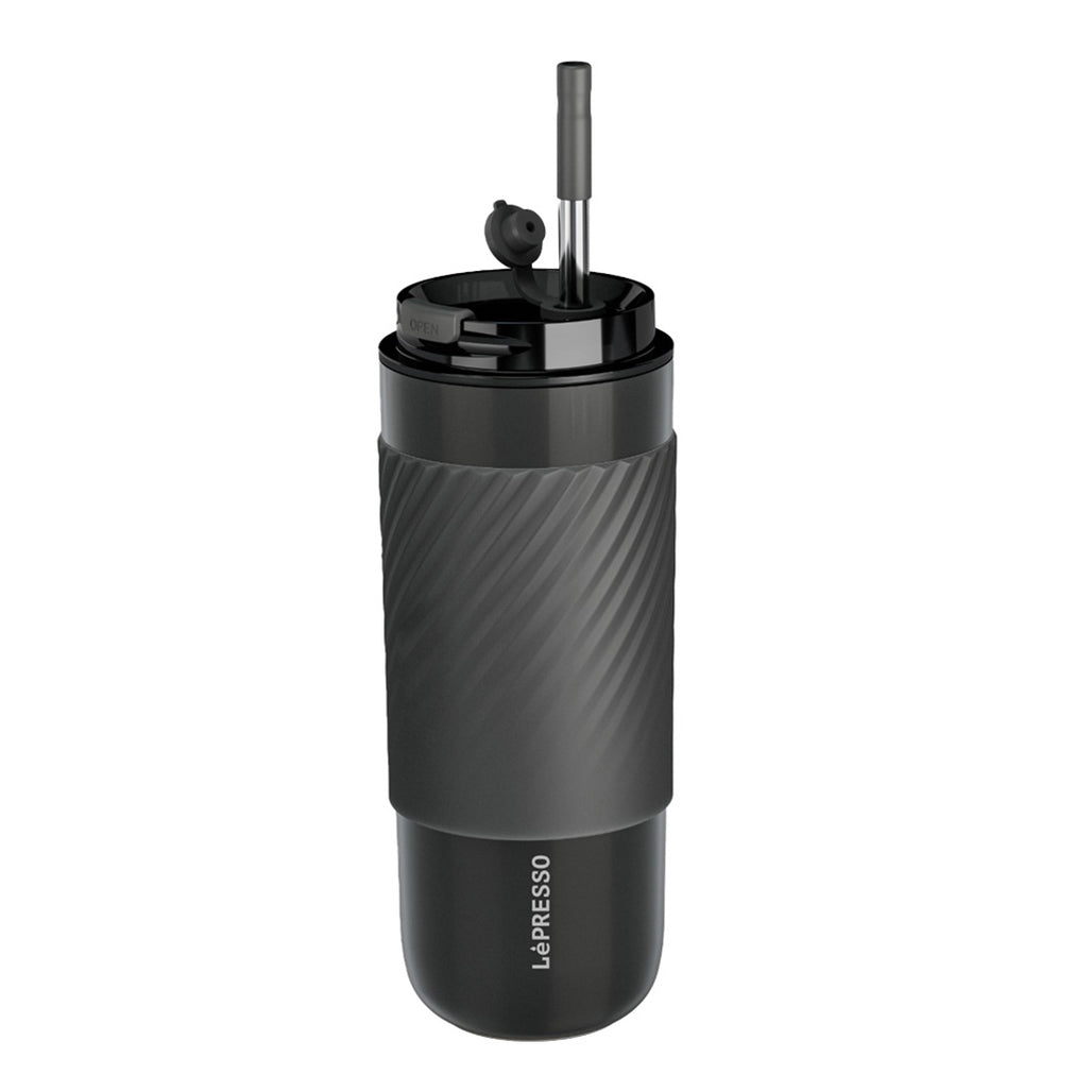 A Photo Of Lepresso Insulated Thermal Tumbler with Infusion Filter - 520ml Stainless Steel Bottle with Reusable Straw, Keeps Drinks Hot for 8 Hours and Cold for 10 Hours