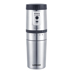 A Photo Of LePresso Portable Burr Grinder Coffee Maker with 250ml Travel Mug – Rechargeable Battery, Adjustable Grind Size