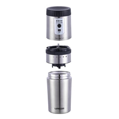 A Photo Of LePresso Portable Burr Grinder Coffee Maker with 250ml Travel Mug – Rechargeable Battery, Adjustable Grind Size