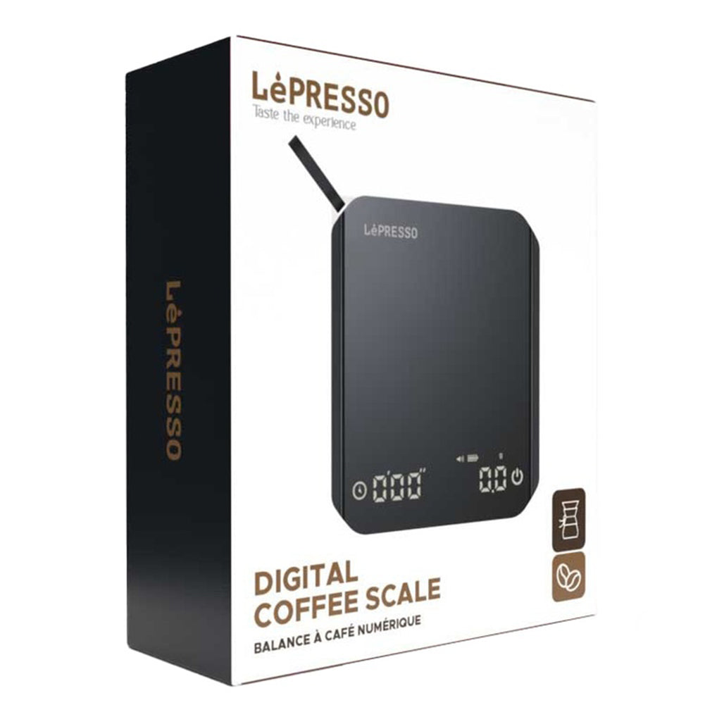 A Photo Of LePresso Digital Coffee Scale – Precision Brewing Tool in Black | LPMDCSTBK