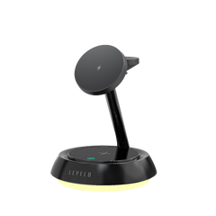 A Photo Of Levelo Sienese 3 In 1 Wireless Charger - Black | LVLSN31WCBK