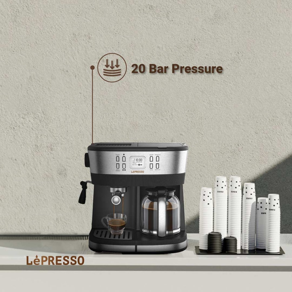 A Photo Of LePresso Dual Brew Drip Coffee & Espresso Machine - Black | LPCFFM0002-BK