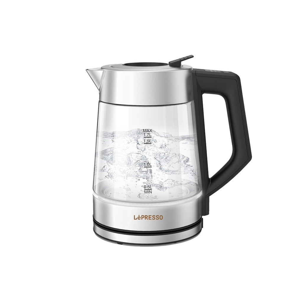 A Photo Of LePresso Multi-Temperature Illuminated Glass Kettle - Black | LPCFFM0008-BK