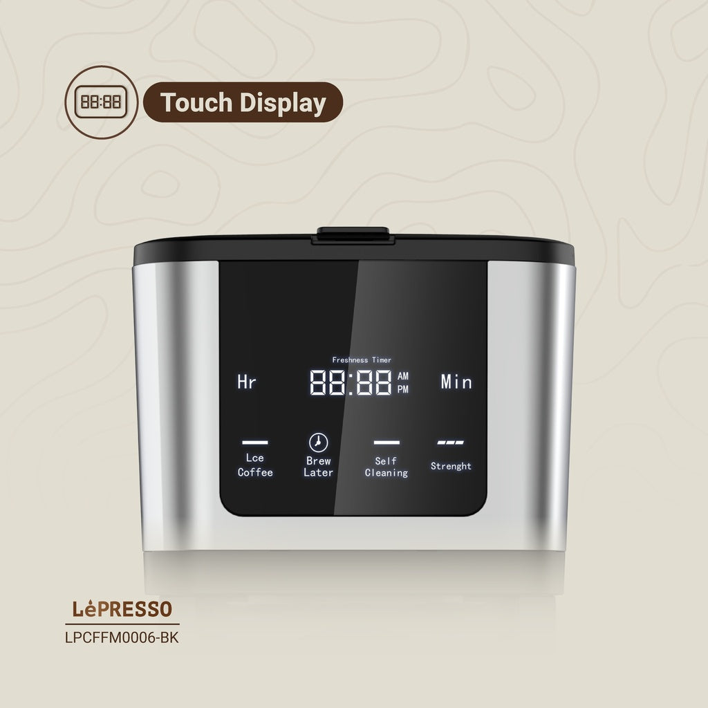 A Photo Of LePresso Rich Brew Coffee Machine Interactive Touch Display - Black | LPCFFM0006-BK