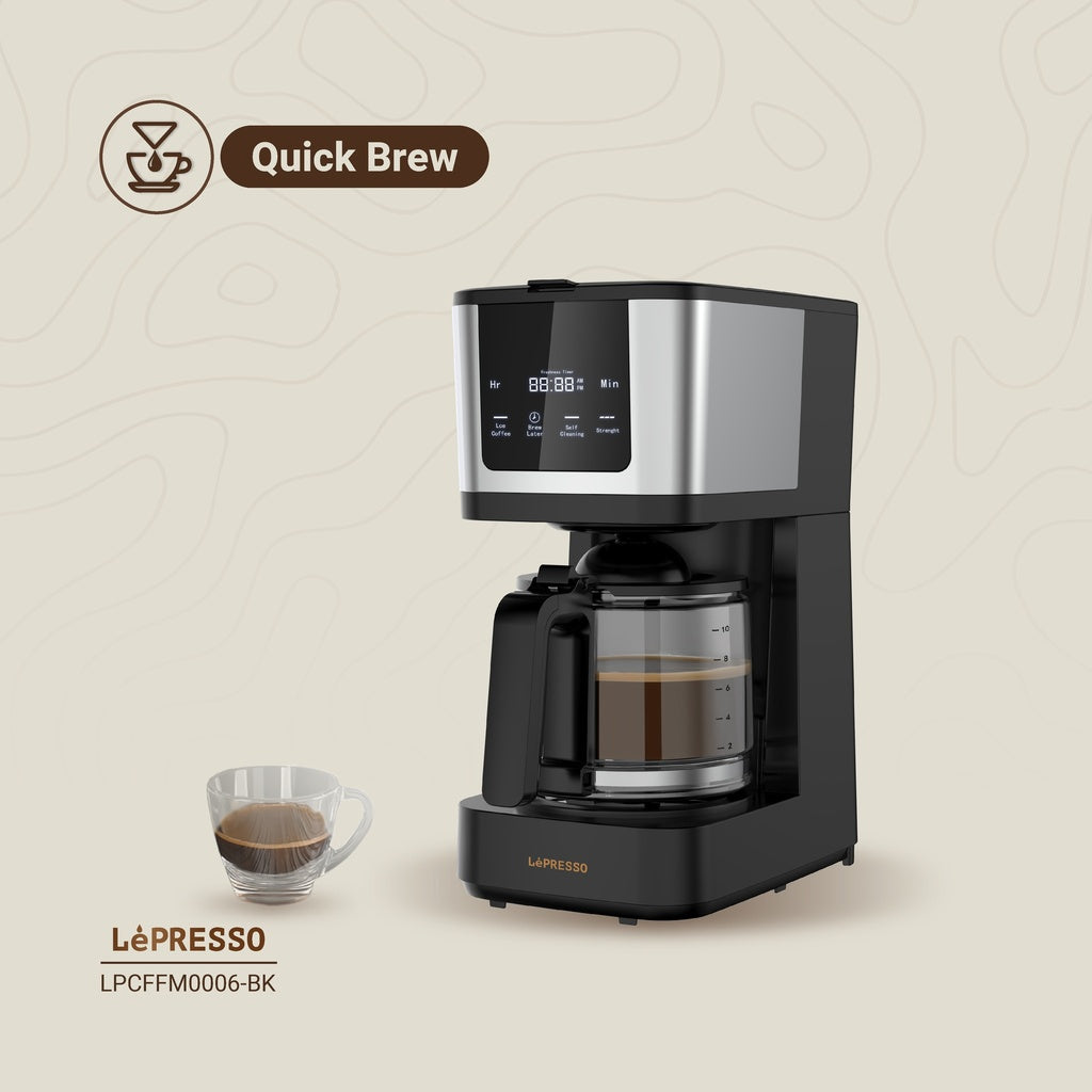 A Photo Of LePresso Rich Brew Coffee Machine Interactive Touch Display - Black | LPCFFM0006-BK