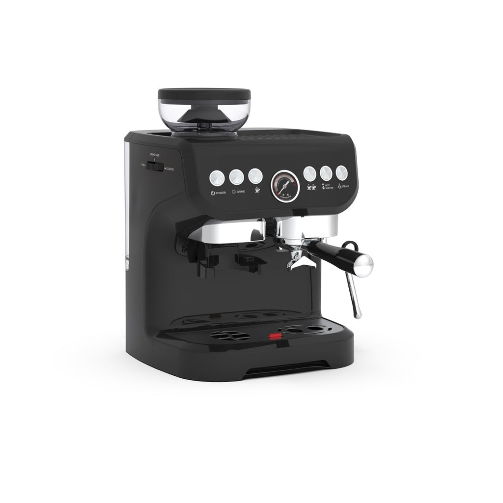 A Photo Of Lepresso Espresso Coffee Maker with Bean Grinder - Black | LECMBGBK