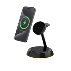 A Photo Of Levelo Sienese 3 In 1 Wireless Charger - Black | LVLSN31WCBK