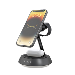 A Photo Of Levelo Sienese 3 In 1 Wireless Charger - Black | LVLSN31WCBK