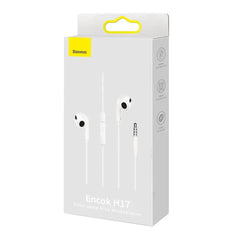 A Photo Of Baseus Earphone Encok - lateral in-ear Wired Earphone H17 - White