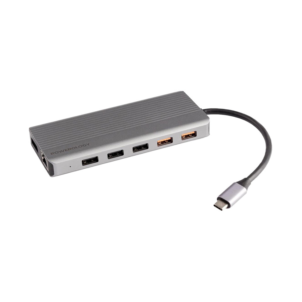 A Photo Of Powerology 12in1 USB-C Hub HDMI Type-C 100W PD Ethernet VGA USB SD MicroSD 3.5AUX