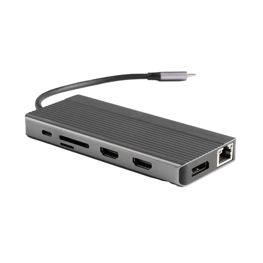 A Photo Of Powerology 13in1 USB-C Hub 4K HDMI Type-C 100W PD Ethernet USB SD MicroSD 3.5AUX | P131HBCGY