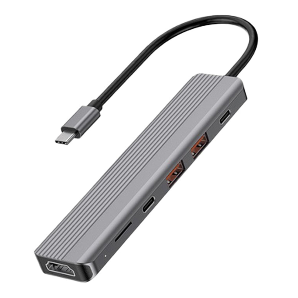 A Photo Of Powerology 6-in-1 Slim 4K HDMI USB-C Hub | P61HBCGY