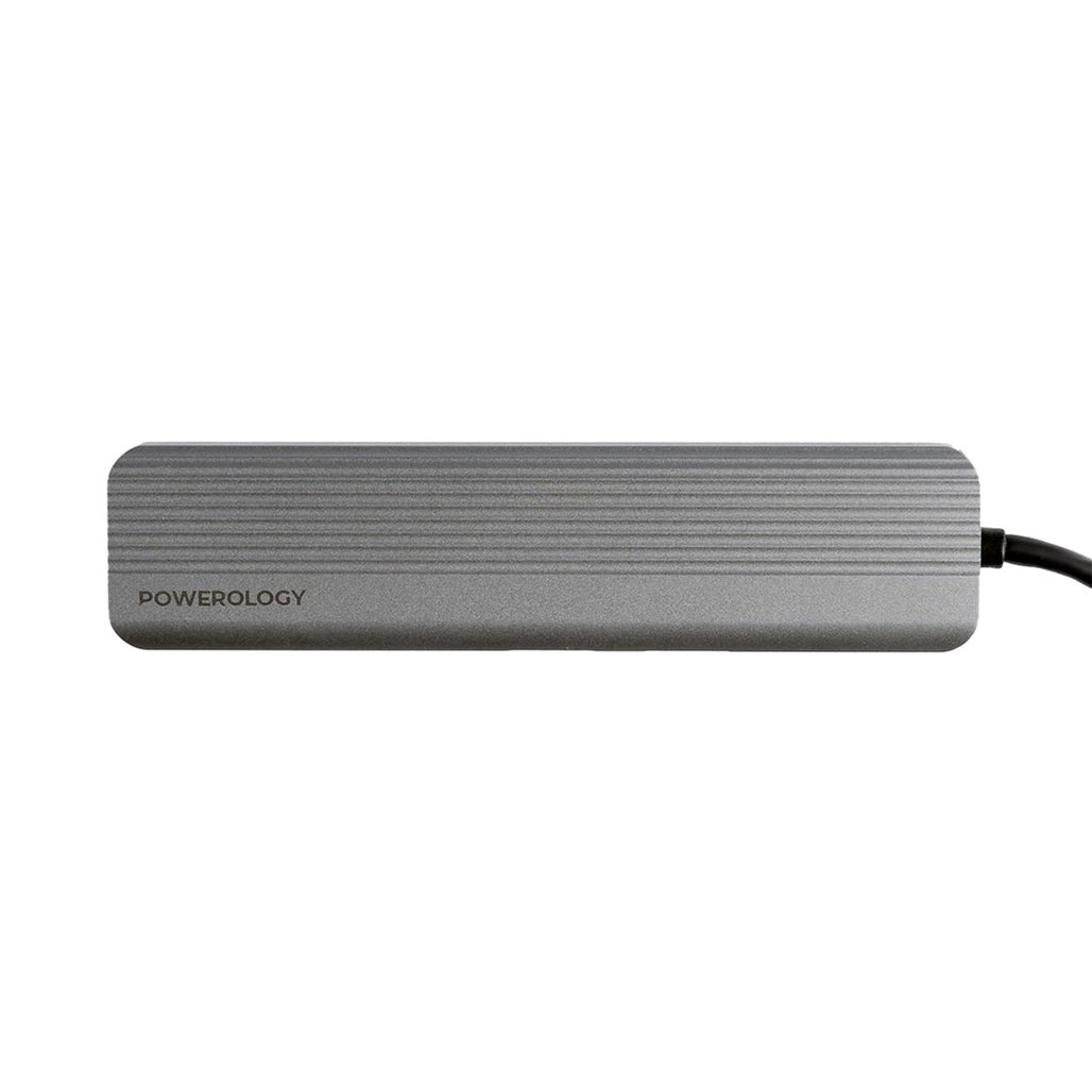 A Photo Of Powerology 6-in-1 Slim 4K HDMI USB-C Hub | P61HBCGY